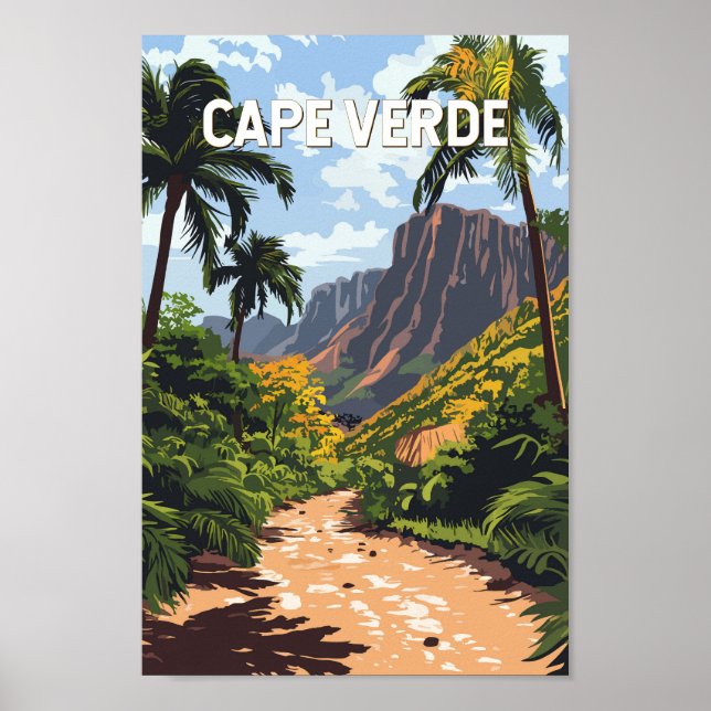 Cape Verde Illustration Travel Art Vintage Poster (Front)