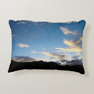 Cape Verde Island Twilight Sky Mountain Silhouette Decorative Cushion