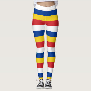 Cape Verde National Flag Colours Horizontal Stripe Leggings