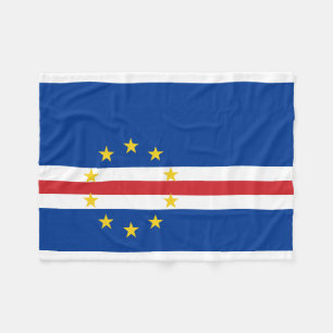 Cape Verde National World Flag Fleece Blanket