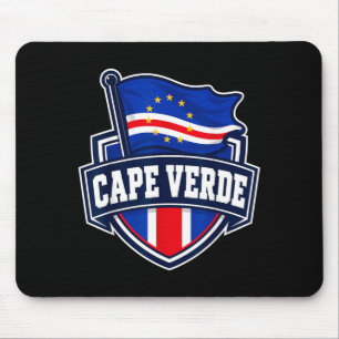 Cape Verde Patriotic Flag Shield Emblem Sport Fan Mouse Pad