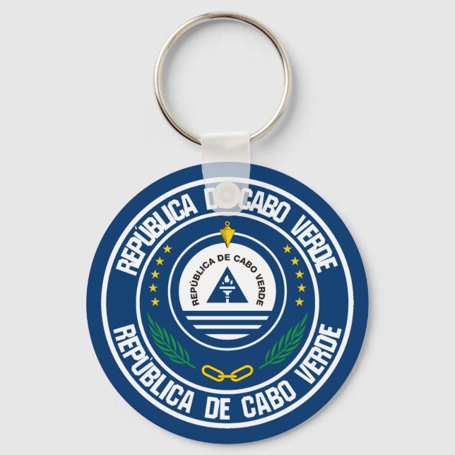 Cape Verde Round Emblem Key Ring (Front)