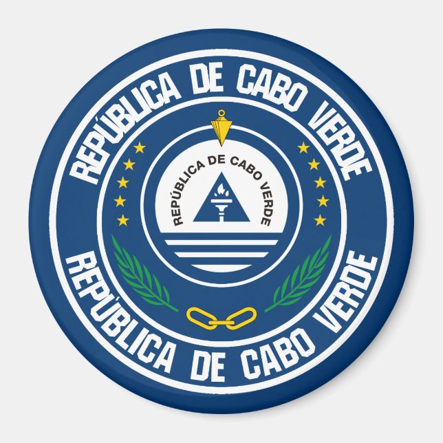 Cape Verde Round Emblem Magnet (Front)