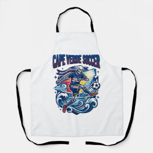 Cape Verde Soccer Skeleton Striker Nations Premium Apron