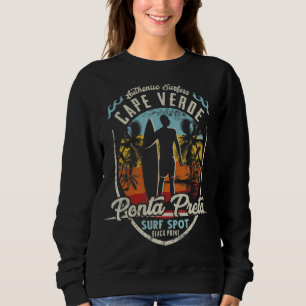 Cape Verde Surfing Vintage Retro Surfer Ponta Pret Sweatshirt