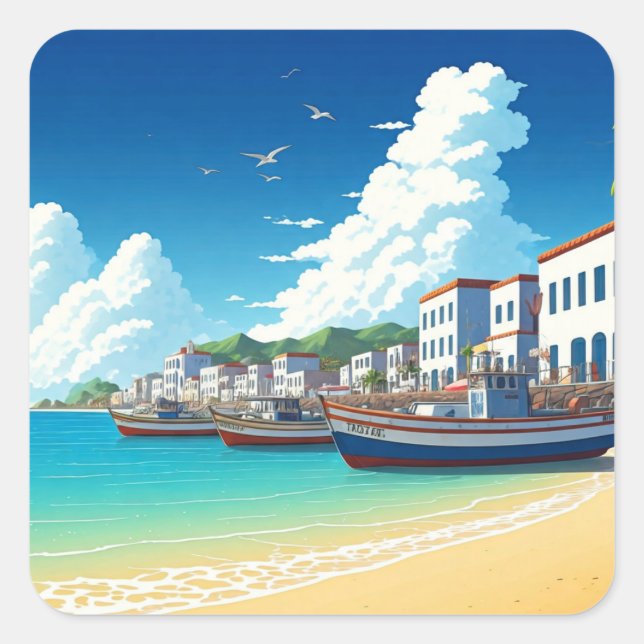 Cape Verde Travel Square Sticker (Front)