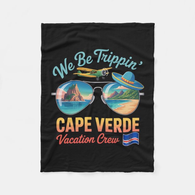Cape Verde Vacation Cabo Verde Flag Pride Verdian  Fleece Blanket (Front)