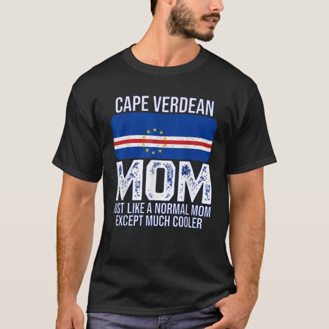Cape Verdean Mum Cape Verde Flag Design For Mother T-Shirt (Front)