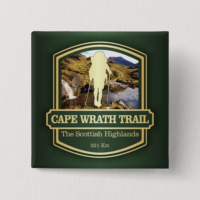 Cape Wrath Trail (B) 15 Cm Square Badge (Front)