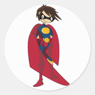 Caped Hero Sticker