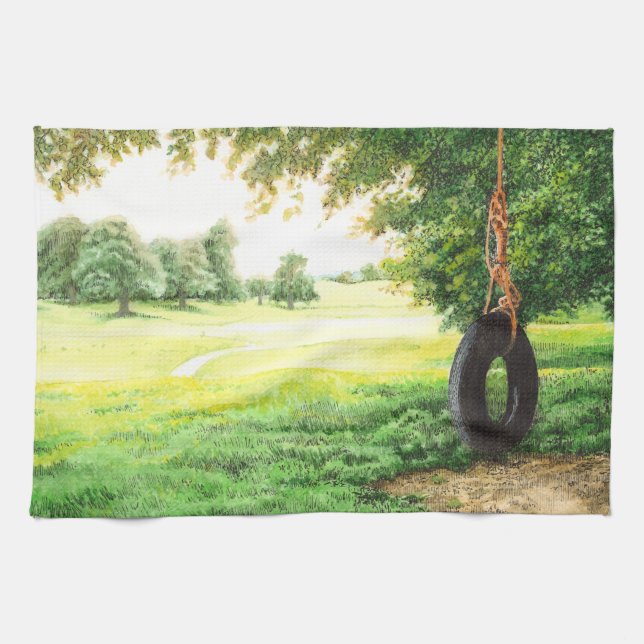 Capernwray Tyre Swing - Tea Towel (Horizontal)