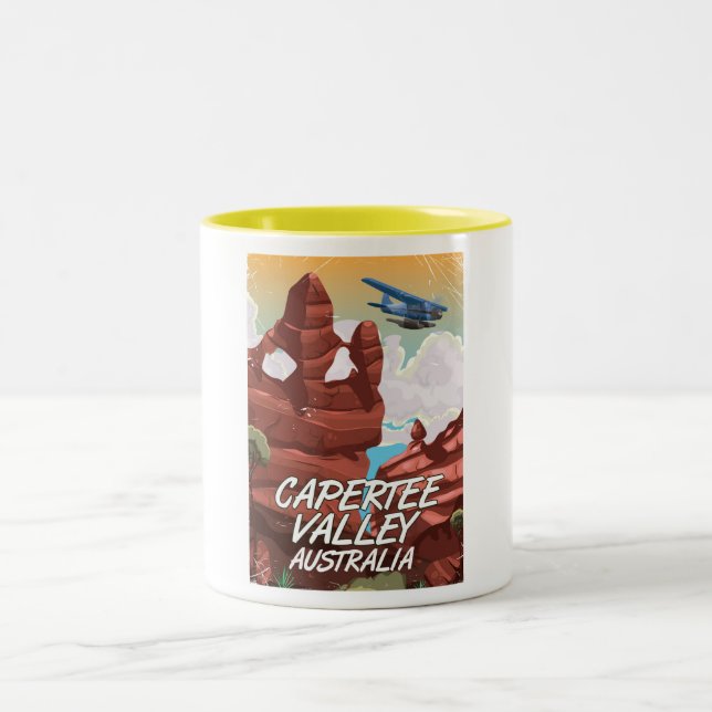 Capertee Valley Australia travel poster Two-Tone Coffee Mug (Center)
