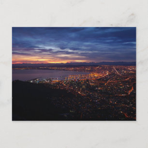 Capetown at night postcard