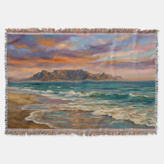 Capetown Bold colors, fine oil painting Throw Blanket