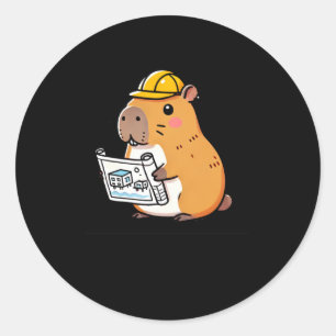 Capibara Architect Plans And Construction Sticker 