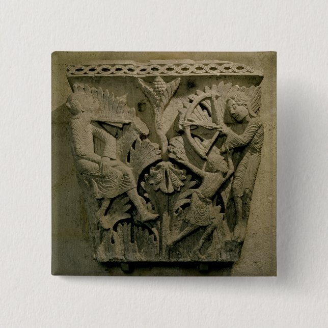 Capital depicting a man shooting an arrow into the 15 cm square badge (Front)