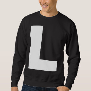 Capital L Bold Alphabet Letter Monogram Uppercase  Sweatshirt