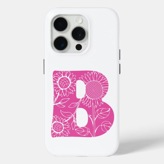 Capital letter B floral monogram Case-Mate iPhone Case (Back)