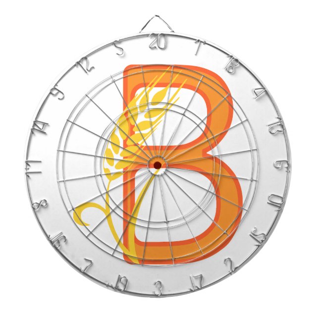 Capital letter B floral monogram Dartboard (Front)