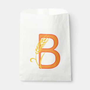 Capital letter B floral monogram Favour Bag