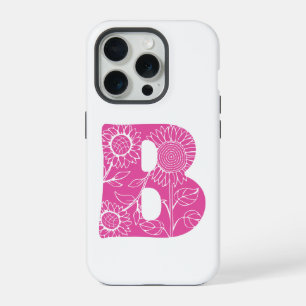 Capital letter B floral monogram iPhone 15 Pro Case