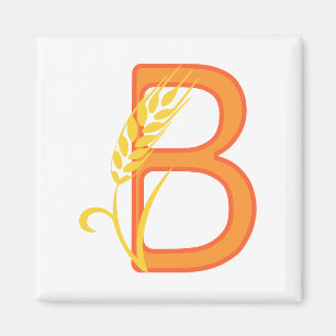 Capital letter B floral monogram Magnet