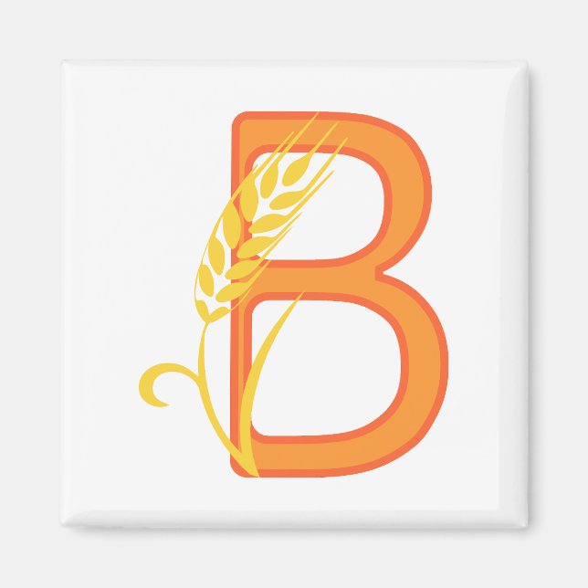 Capital letter B floral monogram Magnet (Front)