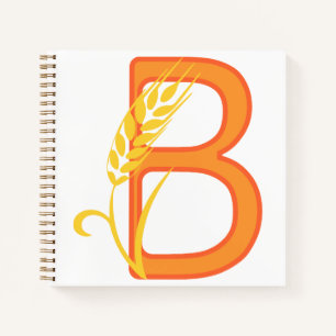 Capital letter B floral monogram Notebook