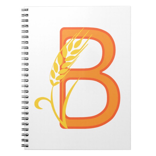 Capital letter B floral monogram Notebook (Front)