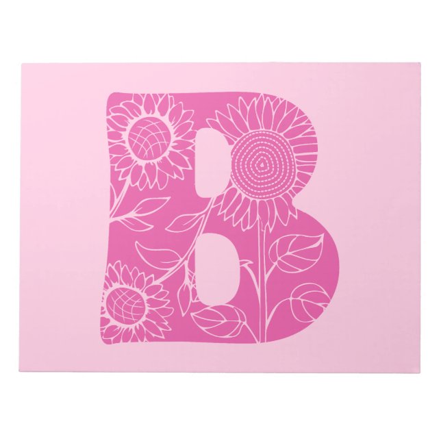 Capital letter B floral monogram Notepad (Front)