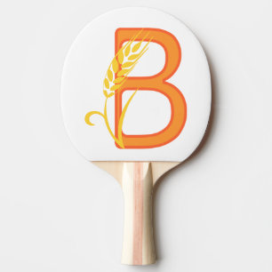 Capital letter B floral monogram Ping Pong Paddle