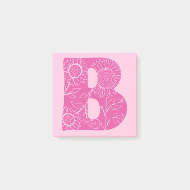 Capital letter B floral monogram Post-it Notes (Front)