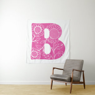 Capital letter B floral monogram Tapestry