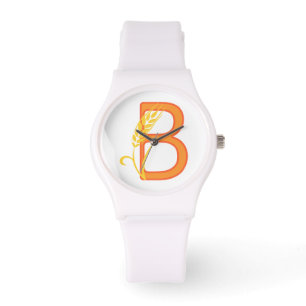 Capital letter B floral monogram Watch