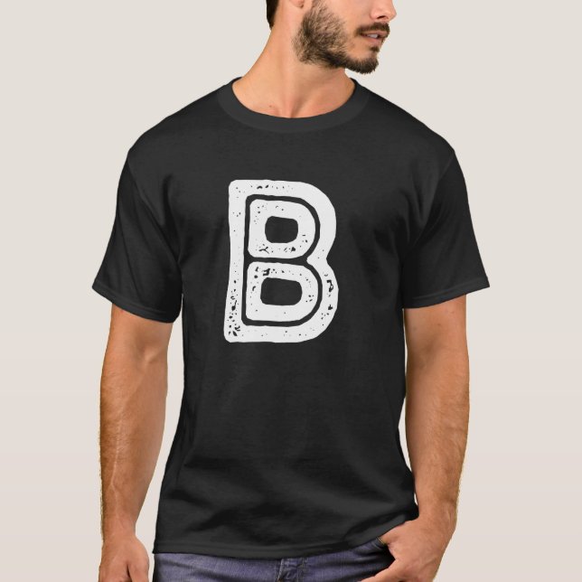 Capital Letter B Monogram Rust Font Initial Alphab T-Shirt (Front)