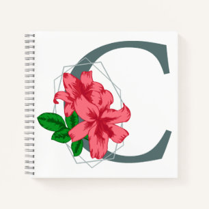 Capital letter C floral monogram Notebook