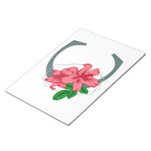 Capital letter C floral monogram Notepad
