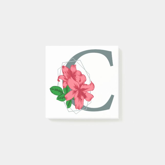 Capital letter C floral monogram Post-it Notes (Front)
