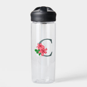 Capital letter C floral monogram Water Bottle
