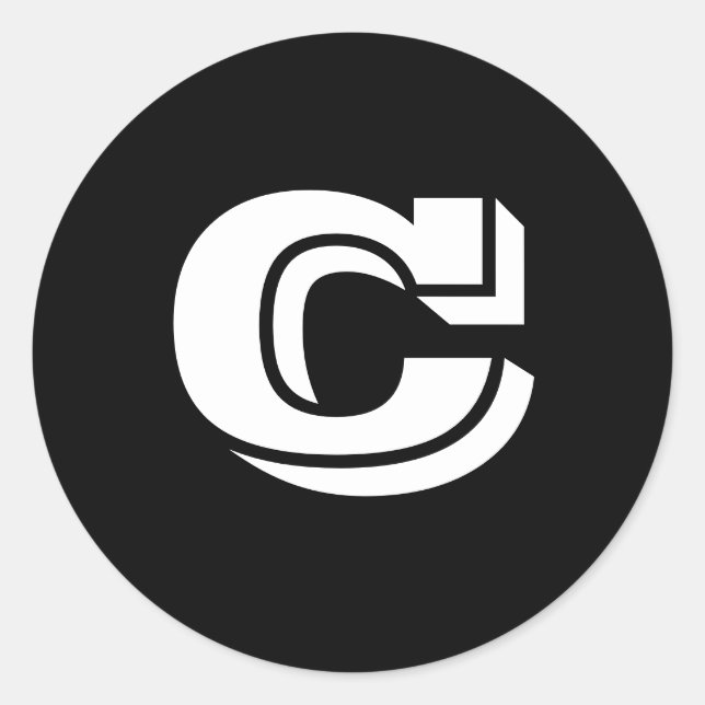 Capital Letter C Large Round Stickers by Janz (Front)