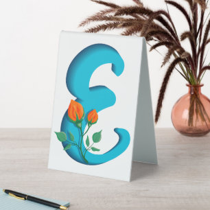 Capital letter E floral monogram