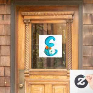 Capital letter E floral monogram