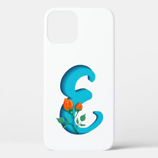 Capital letter E floral monogram Case-Mate iPhone Case (Back)