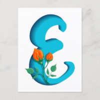 Capital letter E floral monogram