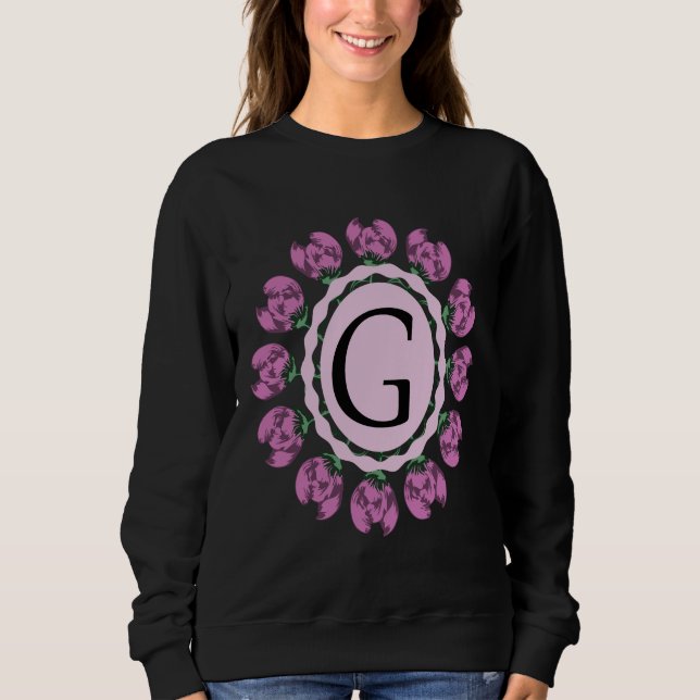 Capital letter G floral monogram Sweatshirt (Front)
