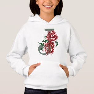 Capital letter J floral monogram
