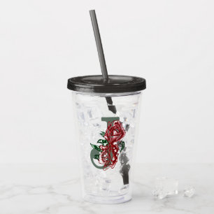 Capital letter J floral monogram Acrylic Tumbler
