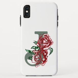 Capital letter J floral monogram iPhone XS Max Case