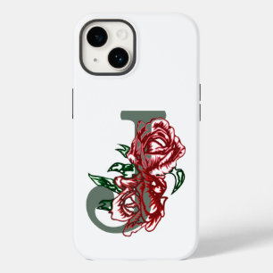 Capital letter J floral monogram Case-Mate iPhone 14 Case