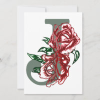 Capital letter J floral monogram